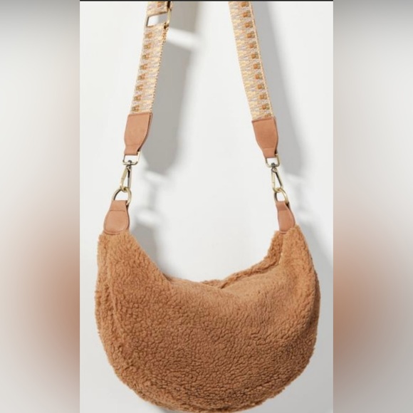 Anthropologie Handbags - *SOLD* Anthropologie Sherpa Solstice Cozy Crossbody bag- brown